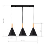 SLE1255-403-03 Светильник подвесной Черный/Черный E27 3*40W ARKET