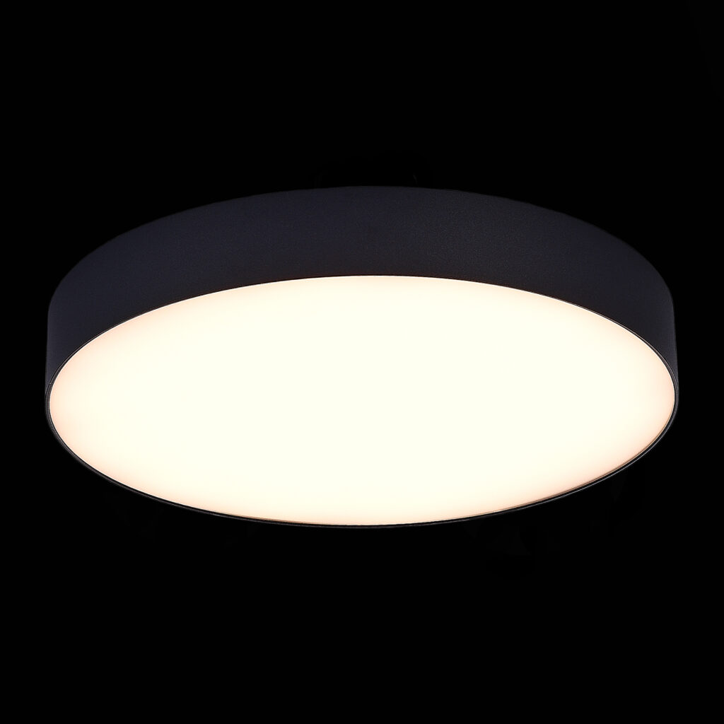 ST606.432.48 Светильник потолочный Черный LED 1*48W 3000K 4 320Lm Ra>85 120° IP20 D400xH55 185-265V Накладные светильники