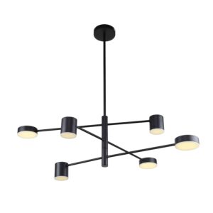 3094-6P, потолочная люстра, D900xH490/790, 3xLEDx5W + 3xLEDx7W, 1464LM, 4000K