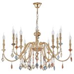 Люстра Crystal Lux MERCEDES SP6+6 GOLD/COLOR