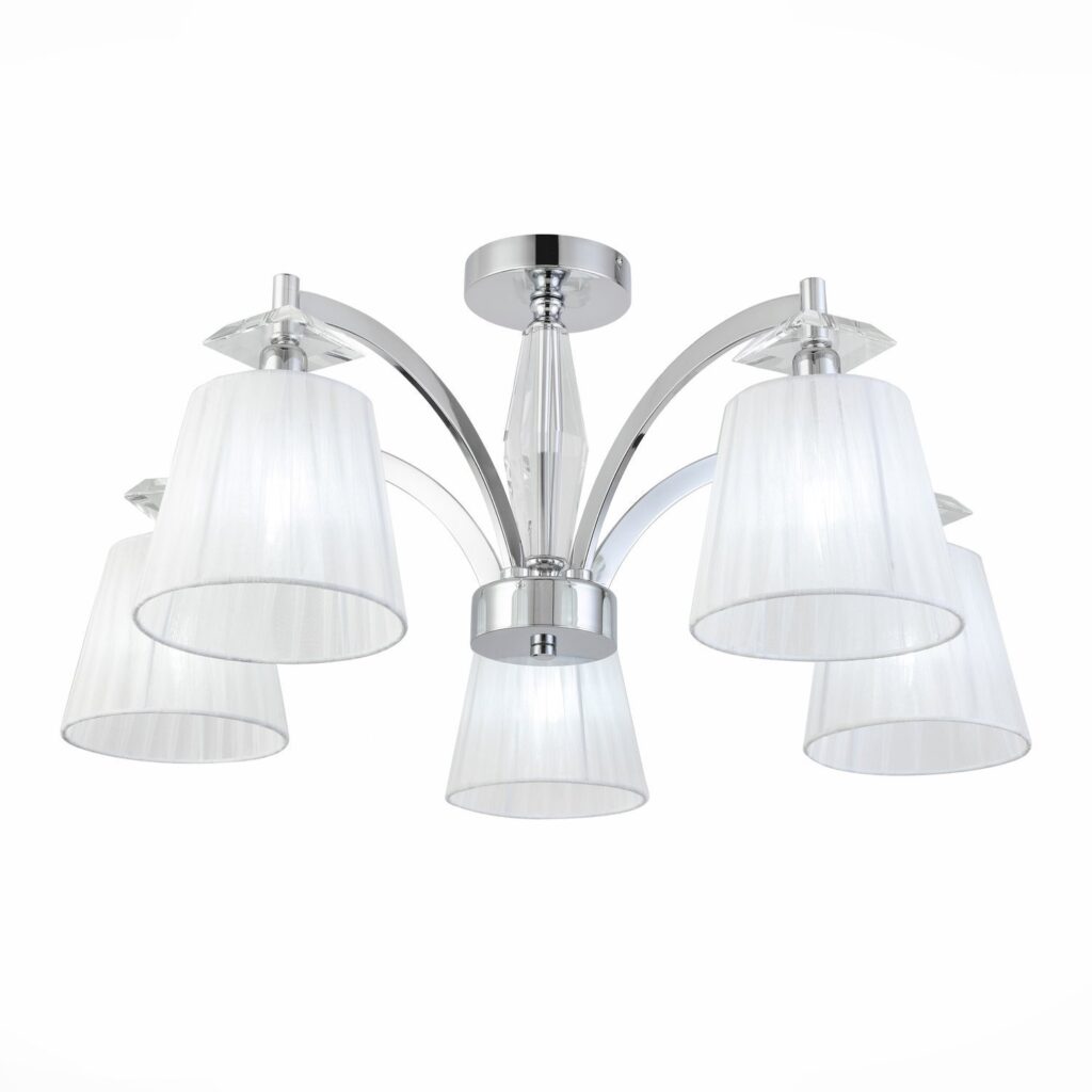Уценка SL1756.102.05 Светильник потолочный ST-Luce Хром/Светло-серый E14 5*40W BELLO