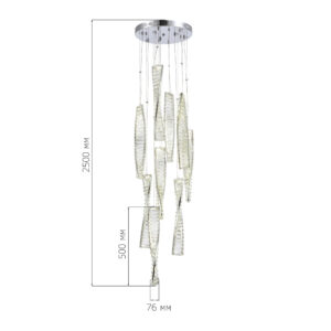 SL6205.103.09 Светильник подвесной ST-Luce Хром/Прозрачный LED 1*99W 4000K ELICA