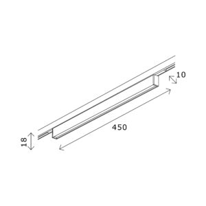 ST665.446.12 Магнитный трековый светильник Черный LED 1*12W 4000K 320Lm Ra>80 100° IP20 L450xW10xH18 SUPER5